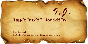 Igyártó Jordán névjegykártya